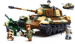 Sluban Army építőkészlet WW2 budapesti csata M38-B0980 German Tiger II 2 az 1-ben nehézharckocsi 930 db (M38-B0980)