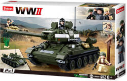 Sluban Army építőkészlet WWII M38-B0689 szovjet tank T-34/85 2 az 1-ben 686 db (M38-B0689)
