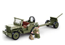 Sluban Army építőkészlet WW2 M38-B0853 Szövetséges dzsip és légelhárító ágyú 143 db (M38-B0853)