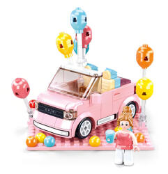 Sluban építőkészlet Girls Dream Mini Handcraft M38-B1086 Qmini rózsaszín Cabriolet 245 db (M38-B1086)