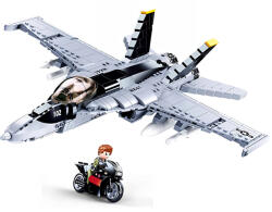 Sluban Model Bricks építőkészlet M38-B0928 F/A-18 Hornet vadászgép 682 db (M38-B0928)