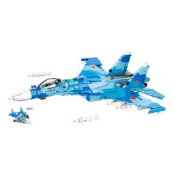 Sluban Model Bricks építőkészlet M38-B0985 Szu-27 vadászrepülőgép 2 az 1-ben 1040 db (M38-B0985)