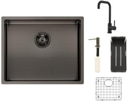 Reginox SET Miami 500 Gun metal + Baterie Crystal + Accesorii Gun metal Chiuveta