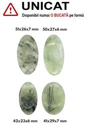  Pandantiv Prehnit cu Epidot Oval - 41-51 x 23-29 x 6-7 mm
