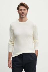 Tommy Hilfiger gyapjú pulóver könnyű, férfi, bézs, MW0MW33128 - bézs M