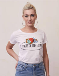 Fruit of the Loom Női rövid ujjú felső Fruit of the Loom Ladies Vintage T Large Logo Print M, Fehér