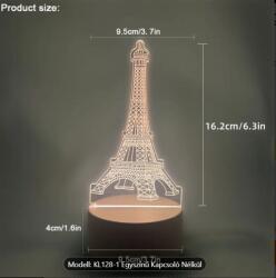 Jiangxi Blue 3D LED lámpa Eiffel torony figurás éjjeli lámpa, asztali lámpa