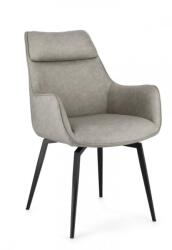 Bizzotto Set 2 fotolii otel gri antracit piele ecologica bej Lawrence 56x65x92 cm (0731250)
