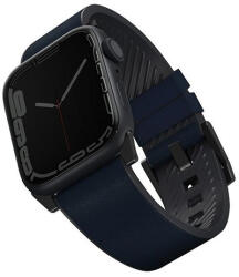 Uniq Straden vízálló bőr Apple Watch szíj, 49/45/44/42MM, kék (UNIQ-45MM-STRABLU) - speedshop