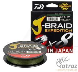 Daiwa J-Braid Expedition X8 Dark Green 0, 13mm 300m - Daiwa Sötétzöld Pergető Fonott Zsinór (12551-113)