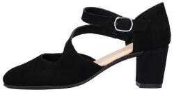 RIEKER Pantofi dama, Rieker, 41080-00-Negru, elegant, piele intoarsa, cu toc, negru (Marime: 40)