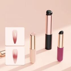 Global Fashion Aplicator de silicon 3 în 1 Pentru gradient, fixarea decorurilor și aplicarea unei frecări, roz mic