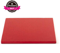 Decora Platou Tort Patrat Rosu, 35 x 35 x H 1.2 cm (931855) Tava