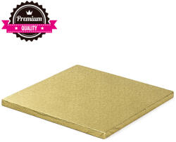 Decora Platou Tort Patrat Auriu, 35 x 35 x H 1.2 cm (931714) Tava