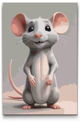  Festés számok szerint - Egér gyerekeknek Méret: 40x60cm, Keretezés: Keret nélkül (csak a vászon)