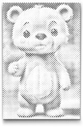  PontPöttyöző - Teddy maci gyerekeknek Méret: 20x30cm, Keretezés: Keret nélkül (csak a vászon), Szín: Fekete