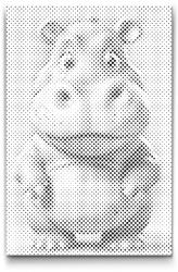 PontPöttyöző - Víziló gyerekeknek Méret: 20x30cm, Keretezés: Keret nélkül (csak a vászon), Szín: Kék