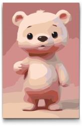  Festés számok szerint - Teddy maci gyerekeknek Méret: 20x30cm, Keretezés: Keret nélkül (csak a vászon)