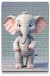  Gyémántszemes kirakó - Elefánt gyerekeknek Méret: 40x60cm, Keretezés: Műanyagtáblával, Gyémántok: Kerek