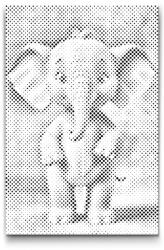  PontPöttyöző - Elefánt gyerekeknek Méret: 40x60cm, Keretezés: Keret nélkül (csak a vászon), Szín: Kék