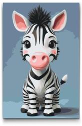  Festés számok szerint - Zebra gyerekeknek Méret: 40x60cm, Keretezés: Műanyagtáblával