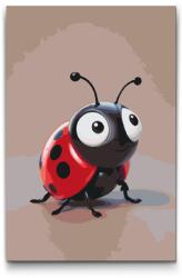  Festés számok szerint - Katicabogár gyerekeknek Méret: 40x60cm, Keretezés: Keret nélkül (csak a vászon)
