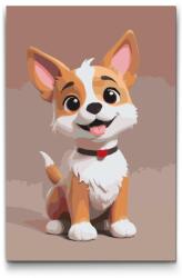  Festés számok szerint - Kutyus gyerekeknek Méret: 40x60cm, Keretezés: Kartonlemezen