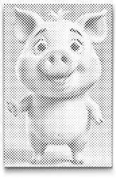  PontPöttyöző - Malacpersely gyerekeknek Méret: 40x60cm, Keretezés: Keret nélkül (csak a vászon), Szín: Fekete