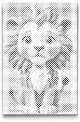  PontPöttyöző - Oroszlánkölyök gyerekeknek Méret: 40x60cm, Keretezés: Kartonlemezen, Szín: Piros