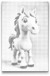  PontPöttyöző - Ló gyerekeknek Méret: 40x60cm, Keretezés: Keret nélkül (csak a vászon), Szín: Kék