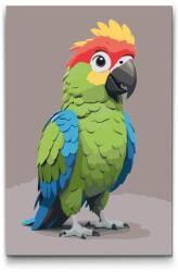  Festés számok szerint - Papagáj gyerekeknek Méret: 40x60cm, Keretezés: Műanyagtáblával