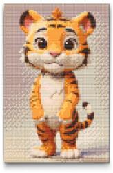 Gyémántszemes kirakó - Tigris gyerekeknek Méret: 20x30cm, Keretezés: Kartonlemezen, Gyémántok: Kerek