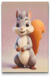  Gyémántszemes kirakó - Mókus gyerekeknek Méret: 40x60cm, Keretezés: Keret nélkül (csak a vászon), Gyémántok: Kerek