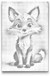 PontPöttyöző - Fox gyerekeknek Méret: 20x30cm, Keretezés: Kartonlemezen, Szín: Zöld