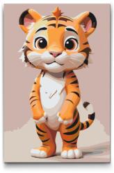  Festés számok szerint - Tigris gyerekeknek Méret: 20x30cm, Keretezés: Kartonlemezen