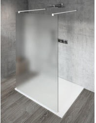 SAPHO VARIO WHITE Szabadon álló zuhanyfal merőleges merevítőkkel, matt üveg, 1100mm (GX1411GX2215)