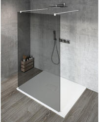 SAPHO VARIO WHITE Szabadon álló zuhanyfal merőleges merevítőkkel, füst üveg, 700mm (GX1370GX2215)