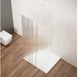 SAPHO VARIO WHITE Szabadon álló zuhanyfal merőleges merevítőkkel, nordic üveg, 1200mm (GX1512-03) - zuhanystore