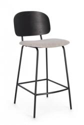 Bizzotto Set 2 scaune bar negru crem Sienna 43.5x52.5x93.5 cm (0743740)
