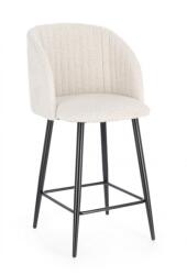 Bizzotto Set 2 scaune bar otel negru textil ivoire Queen 53x59x97 cm (0734373)