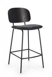 Bizzotto Set 2 scaune bar negru gri Sienna 43.5x52.5x93.5 cm (0743742)
