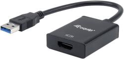 Equip USB-A 3.0 - HDMI adapter, 25 cm kábel, max. felbontás 1920x1080, fekete (133385) (133385)