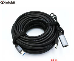 Infobit Cablu activ USB 3.0 de extensie AM/AF, Infobit iCable-USB-ACC25, 5Gbps, 25 m