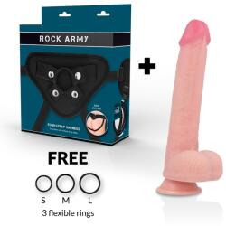 Rock Army Strapon cu Dildo realistic Dual Density Liquid silicone Kingcobra Dimensiune: 24 cm x 4, 77 cm (D-227458)