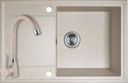 Laveo SRUA_411T - LAVEO HUNTER gránit mosogató1m 1cs 670x440mm bézs + Laveo álló csaptelep szett (SRUA_411T)
