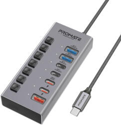 ProMate Хъб Promate 7-in-1 High Speed Multi-Ports 10Gbps Data and Charging Hub