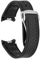  Curea silicon neagra capat curbat 20mm pentru Omega Seamaster