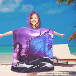  SÁRKÁNY lila gyerek poncsó 60 x 90 cm Méret: 60 x 90 cm