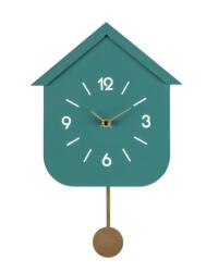 Bizzotto Ceas perete cu pendul verde Home 24x5.5x37.5 cm (0182444)