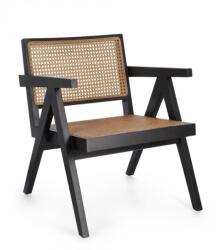 Bizzotto Fotoliu lemn negru rattan natur Galia 61x68.5x74 cm (0747156)